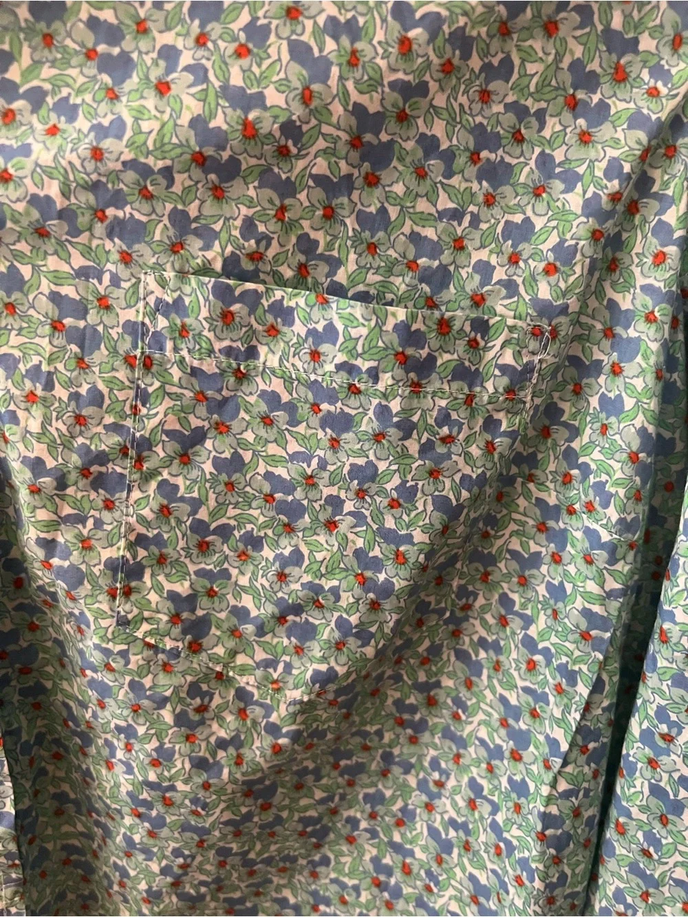 J. Crew Blue Floral Button-Front Blouse